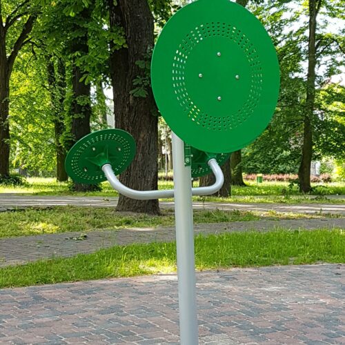 Buiten fitness toestel: Thai chi wheel 3 Geniet van soepele bewegingen en buitenfitness met de Tai Chi Wheel